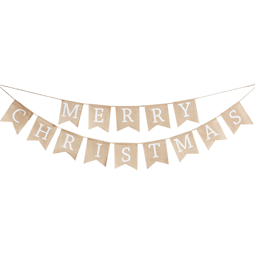 Ginger Ray - Hessian Burlap Merry Christmas Bunting