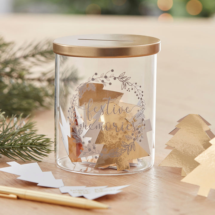 Ginger Ray - Festive Memory Jar with Gold Tree Notelets