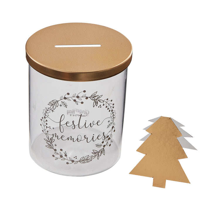 Ginger Ray - Festive Memory Jar with Gold Tree Notelets