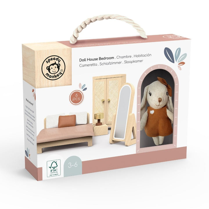 Speedy Monkey - Doll House Bedroom Set & 1 Character