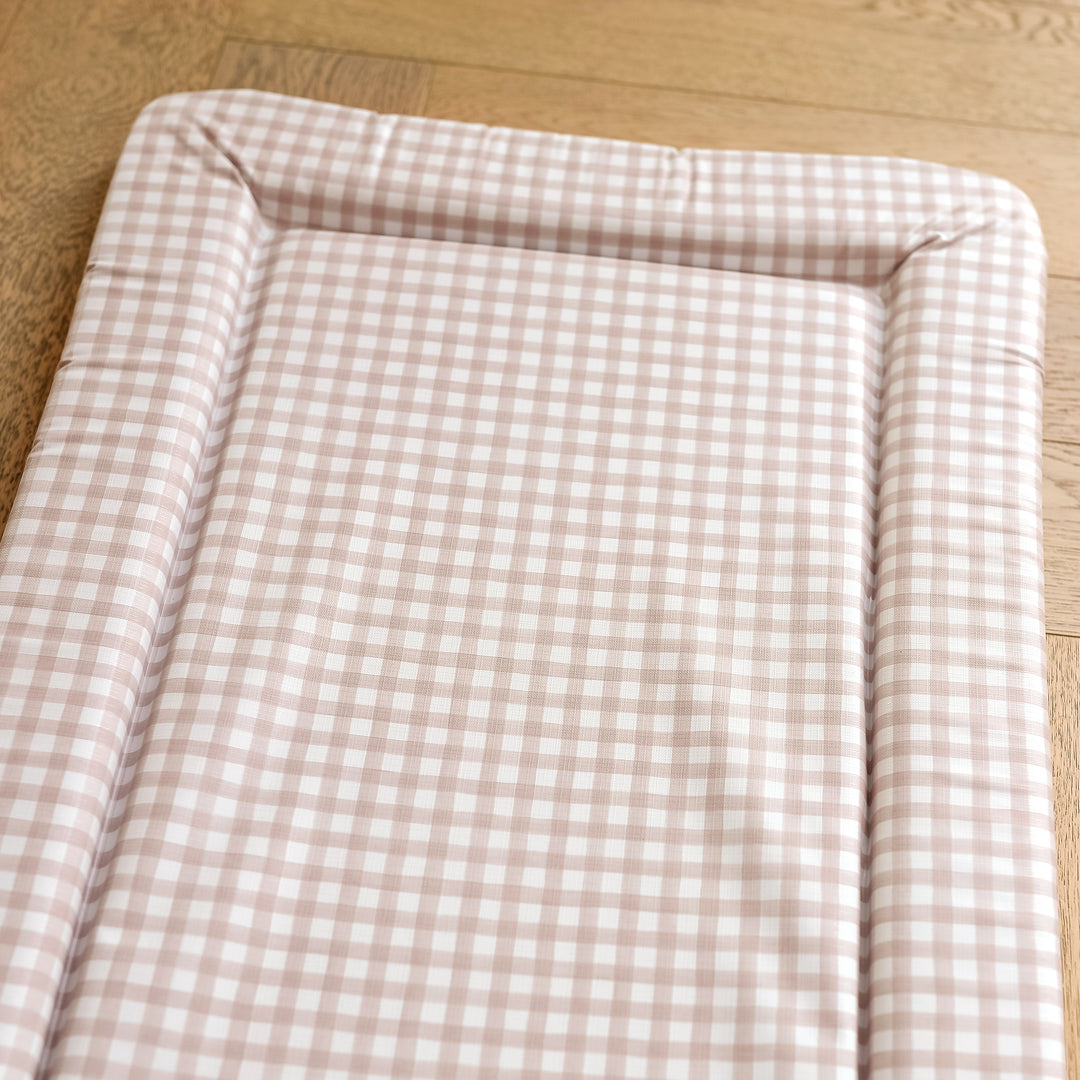 Mabel & Fox - Baby Changing Mat - Blush Gingham - Mabel & Fox