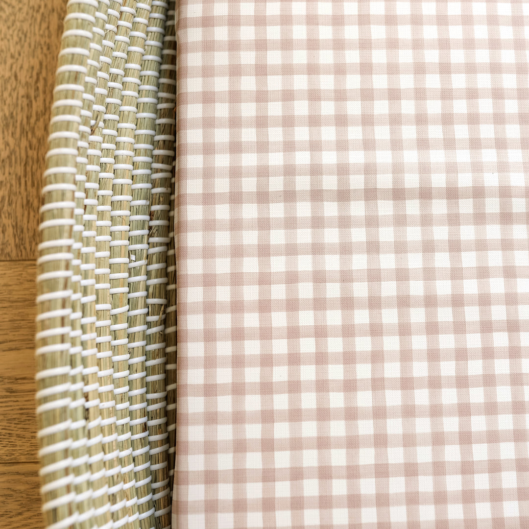 Mabel & Fox -  Basket Changing Mat - Blush Gingham