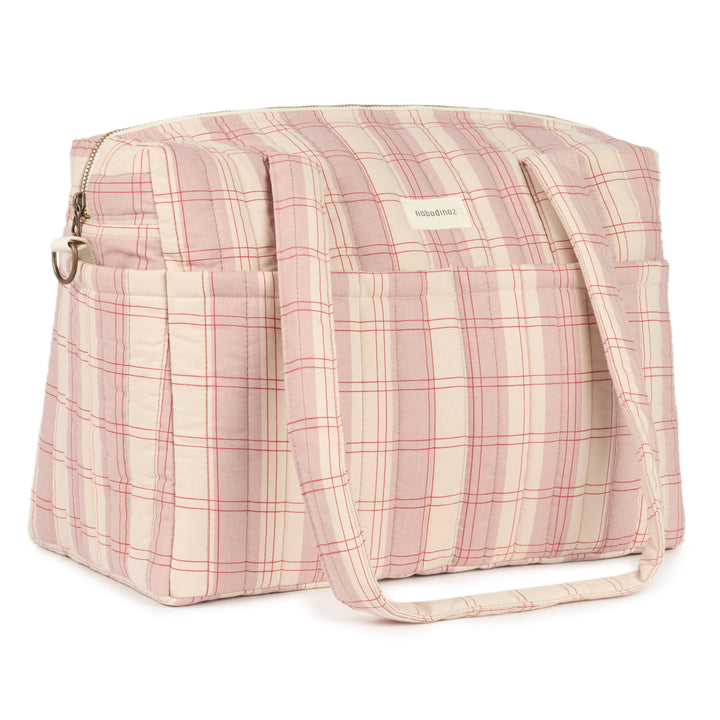 Nobodinoz - Stories Limited Edition Stroller Bag - Powder Red Checks