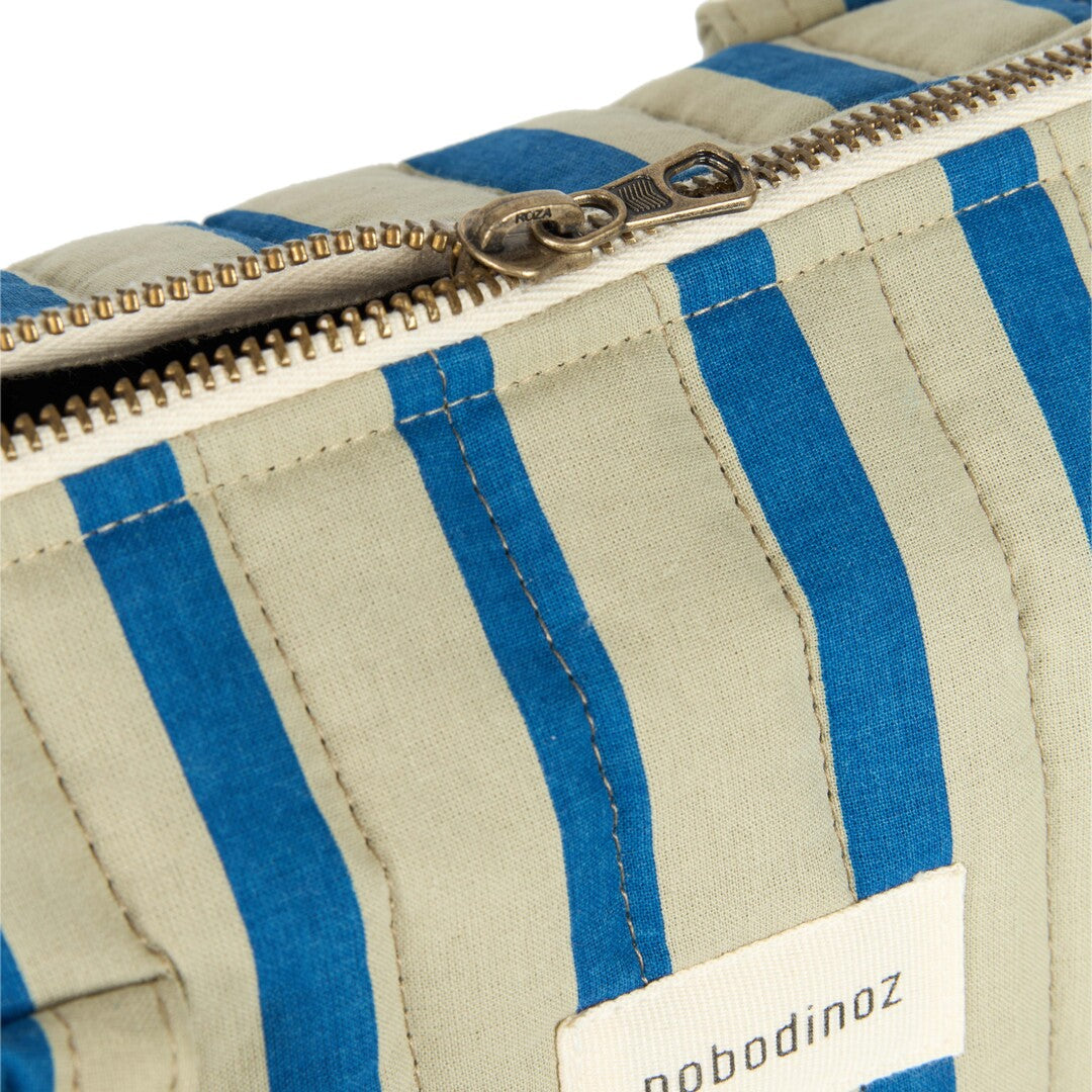 Nobodinoz - Stories Limited Edition Stroller Organiser - Green Blue Stripes