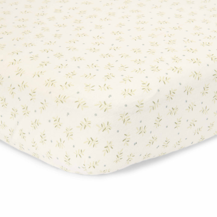 Little Dutch - Fitted Cot Sheet - Blueberry Leaves