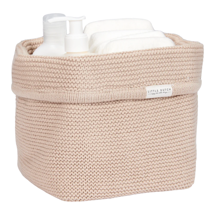 Little Dutch - Knitted Storage Basket - Small Knitted Beige