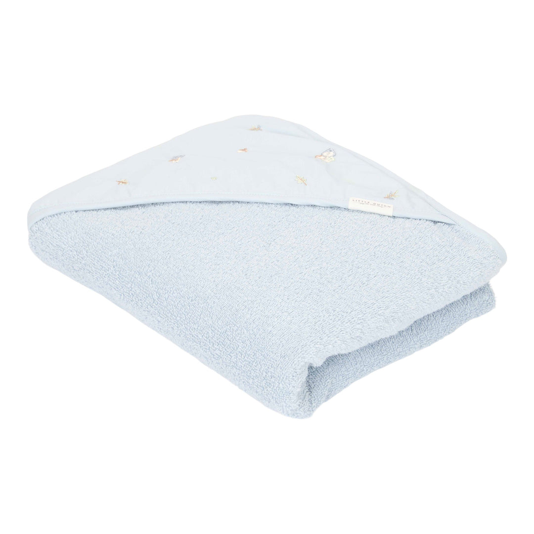 Little Dutch - Hooded Towel - Embroidered Blue - 75x75cm