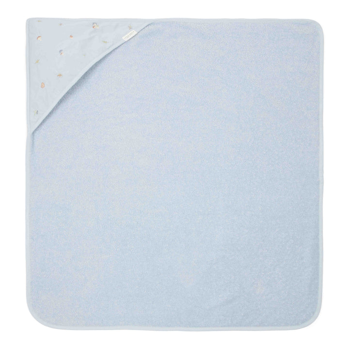 Little Dutch - Hooded Towel - Embroidered Blue - 100x100cm