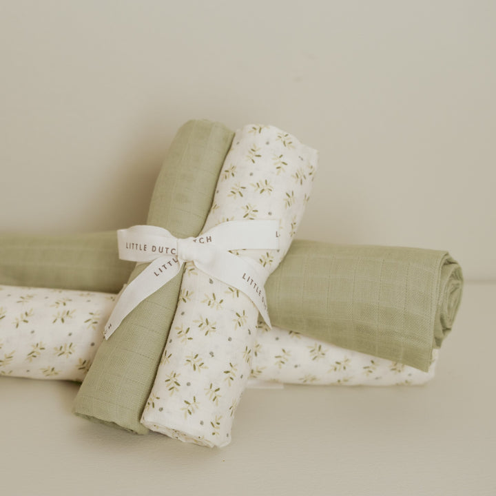 Little Dutch -  Swaddle - Blueberry Leaves & Sage (2 Pack)