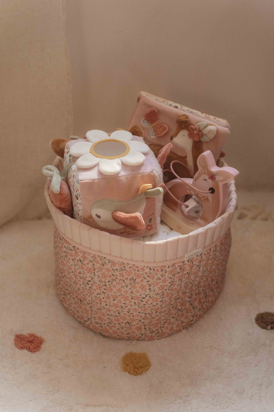 Little Dutch - Quilted Storage Basket - Large - Fairy Floral