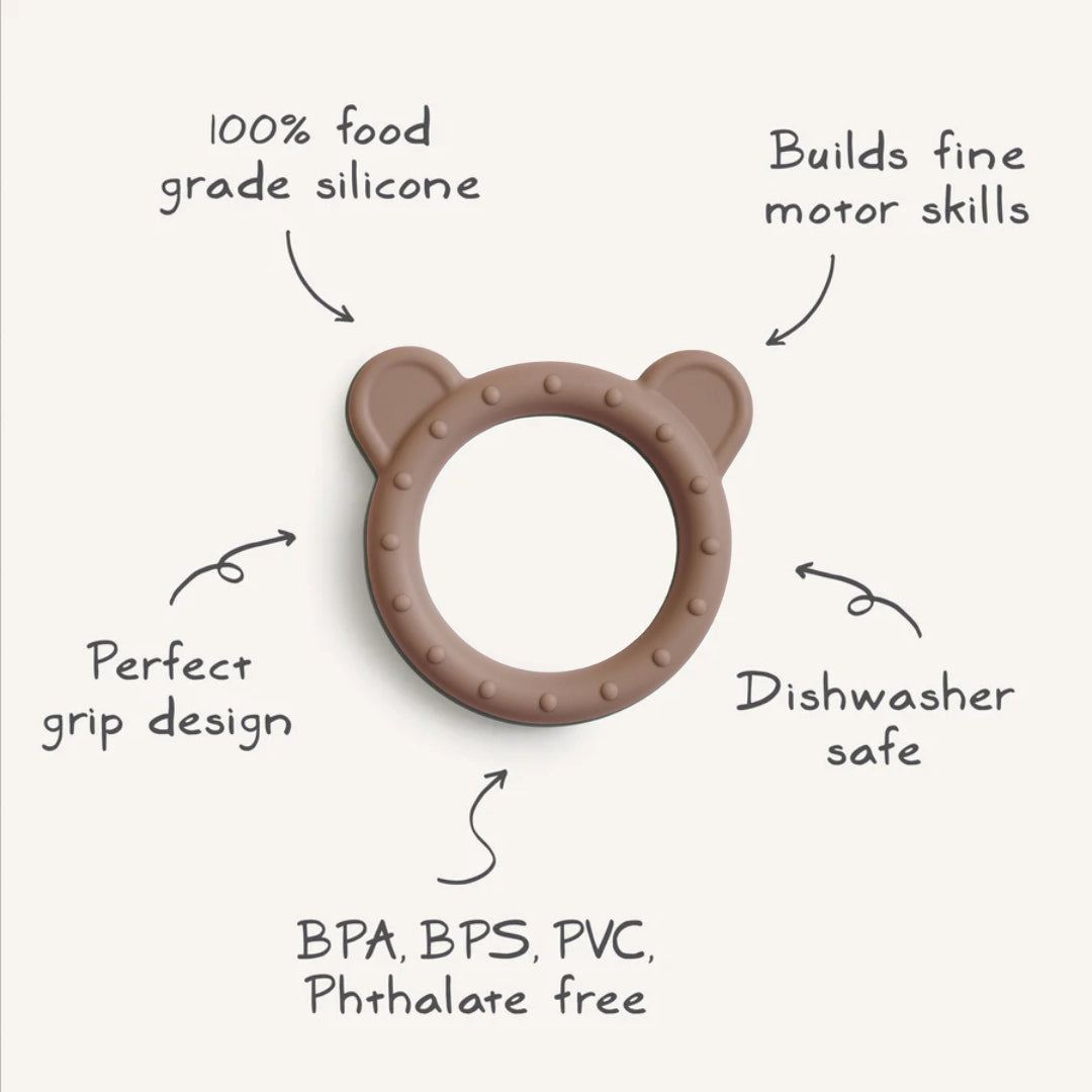 Mushie - Teether - Bear - Natural