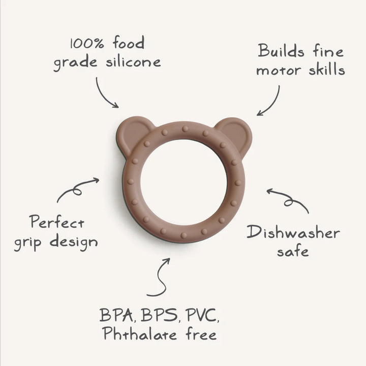 Mushie - Teether - Bear - Natural