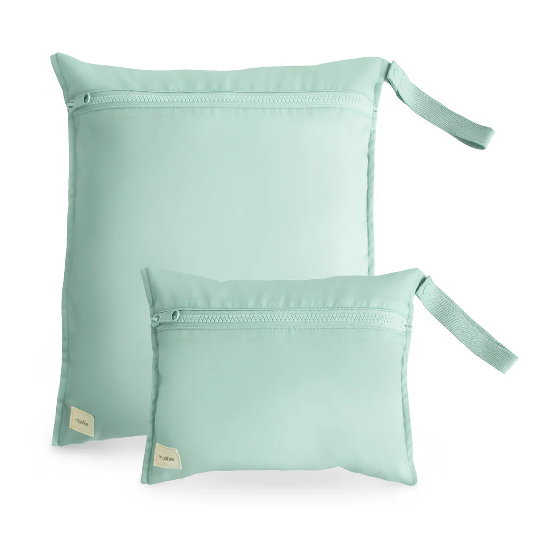 Mushie- Water Resistant Wet Bag - Roman Green ( 2 Pack )