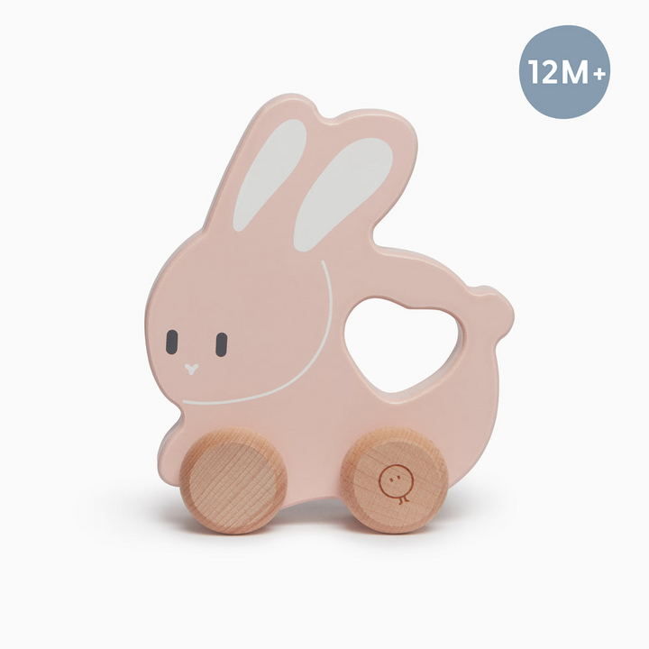 Baby Mori - Wooden Bunny Push Along Toy