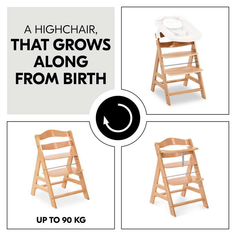 Hauck - Alpha+ Wooden Highchair - Natural