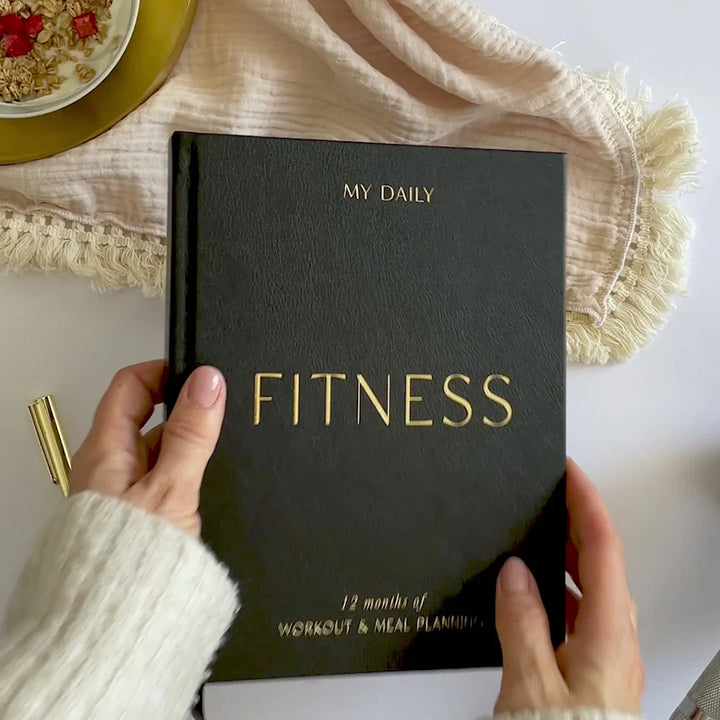 Blush & Gold - My Daily Fitness Planner - Workout and Meal Planner - Black - Mabel & Fox