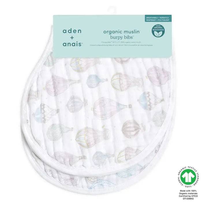 Aden + Anais - Cotton Muslin Burpy Bibs - Above the Clouds (2 Pack) - Mabel & Fox