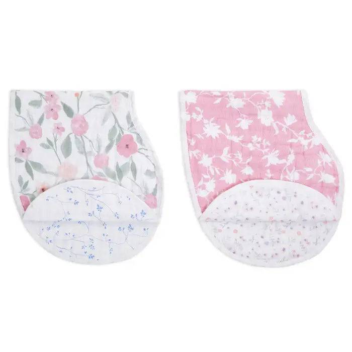 Aden + Anais - Cotton Muslin Burpy Bibs - Ma Fleur (2 Pack) - Mabel & Fox