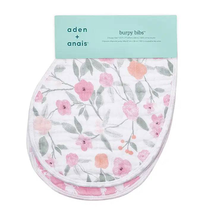 Aden + Anais - Cotton Muslin Burpy Bibs - Ma Fleur (2 Pack) - Mabel & Fox