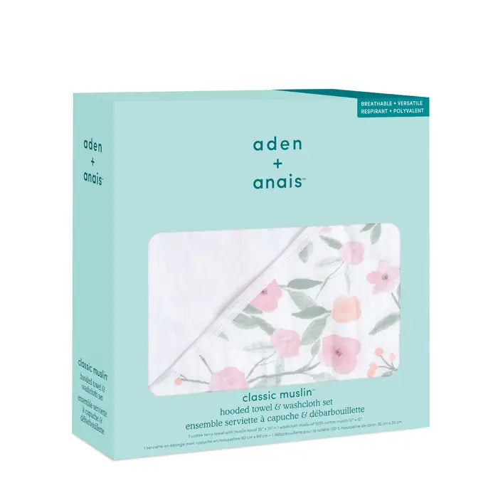 Aden + Anais - Hooded Towel & Washcloth Set - Ma Fleur
