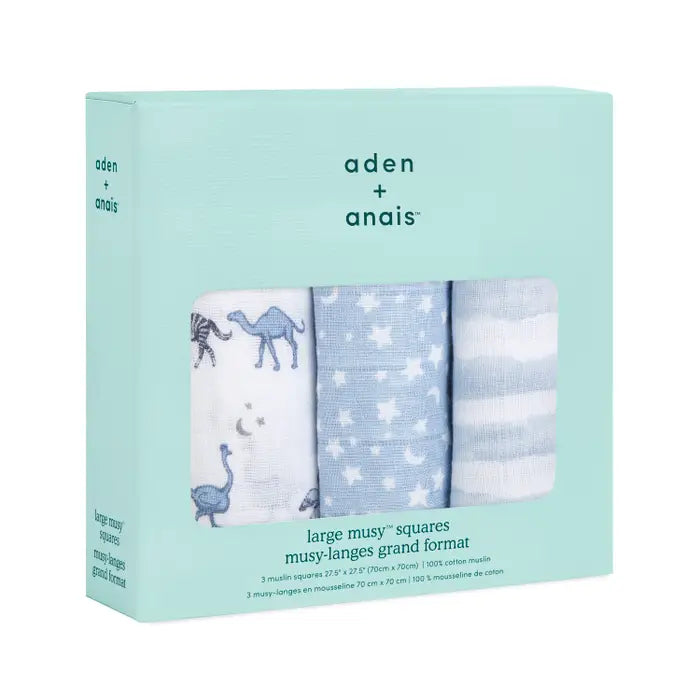 Aden + Anais - Cotton Muslin Squares - Rising Star (3 Pack)