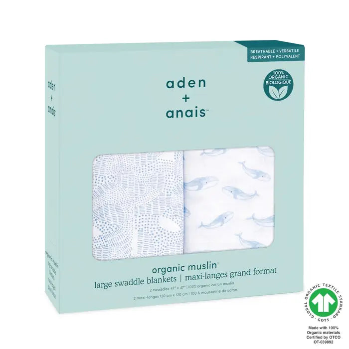 Aden + Anais - Large Cotton Swaddles - Oceanic (2 Pack)