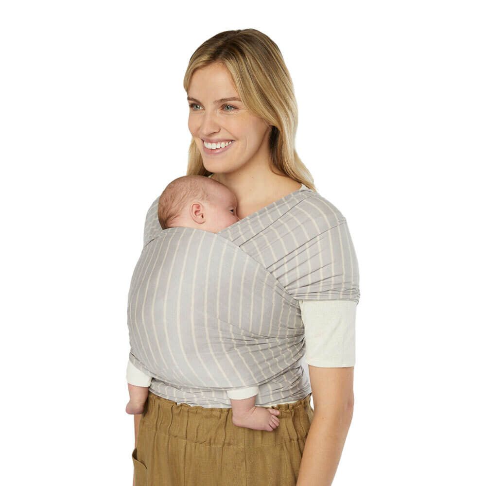 Ergo Baby - Aura Baby Wrap - Sustainable Knit - Grey Stripes