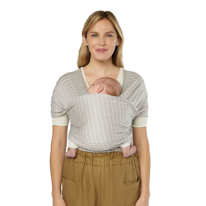 Ergo Baby - Aura Baby Wrap - Sustainable Knit - Grey Stripes