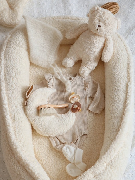 Babyly - Teddy Baby Nest - Cream - Mabel & Fox