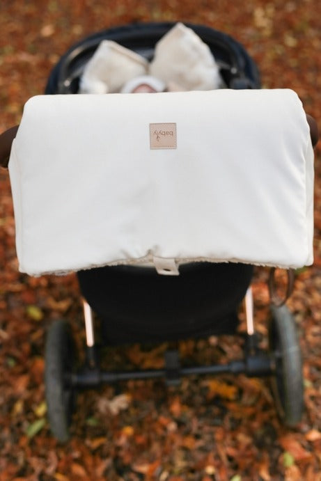 Babyly - Waterproof Velvet Muff Stroller Gloves - Cream - Mabel & Fox