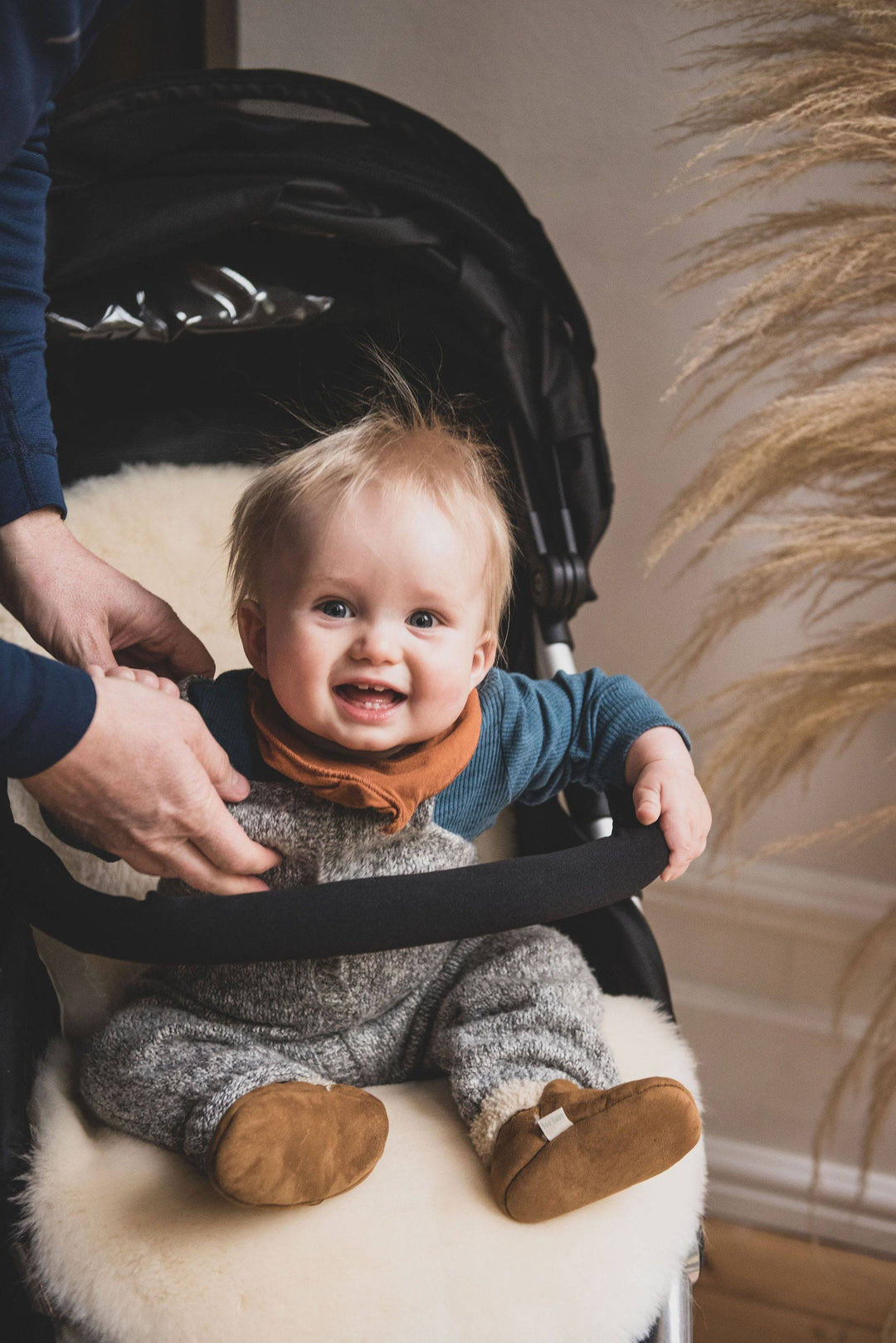 Baa Baby - Sheepskin Pram Liner - Honey - Mabel & Fox