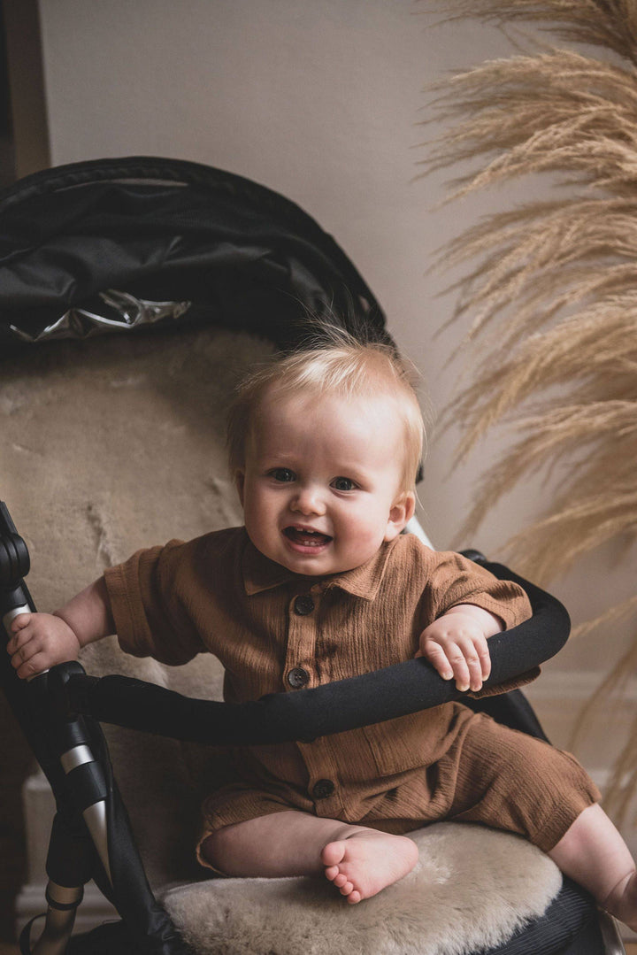 Baa Baby - Sheepskin Pram Liner - Latte - Mabel & Fox