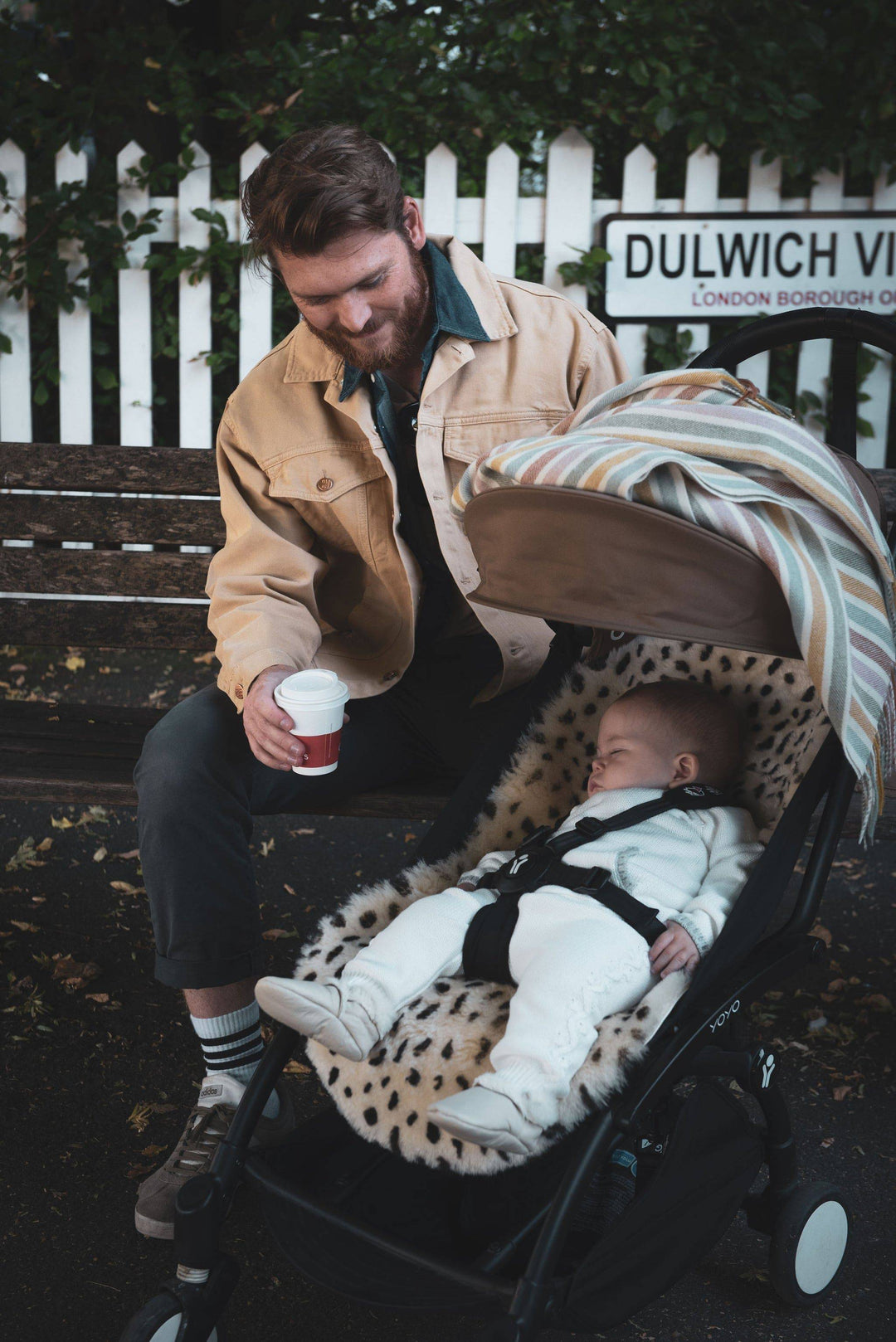 Baa Baby - Sheepskin Pram Liner - Leopard - Mabel & Fox