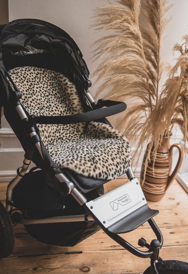 Baa Baby - Sheepskin Pram Liner - Leopard - Mabel & Fox