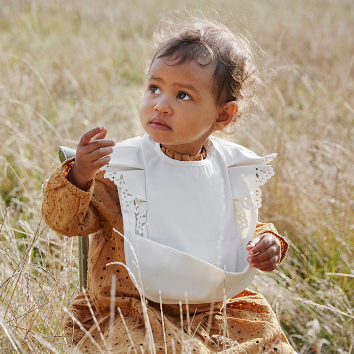 Elodie - Baby Bib - Vanilla White - Mabel & Fox