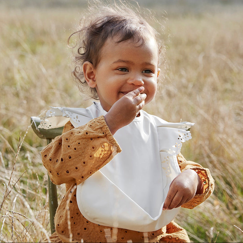 Elodie - Baby Bib - Vanilla White - Mabel & Fox