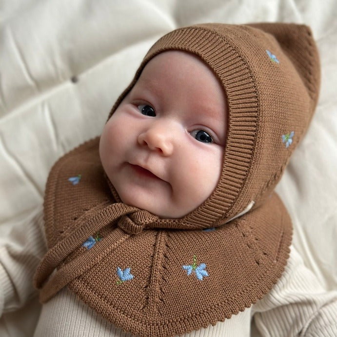 Saga Copenhagen- Baby Bonnet - Tahin - Mabel & Fox