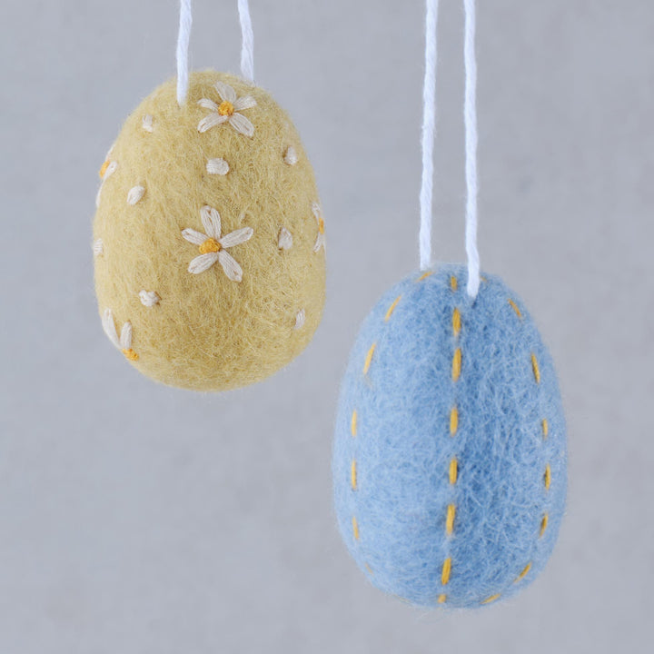 Ginger Ray - Felt Embroidered Easter Egg Decorations