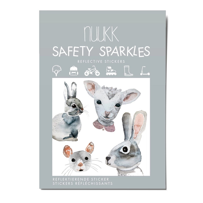 Nuukk - Reflective Safety Sparkle Stickers - Lamb & Bunny - Mabel & Fox