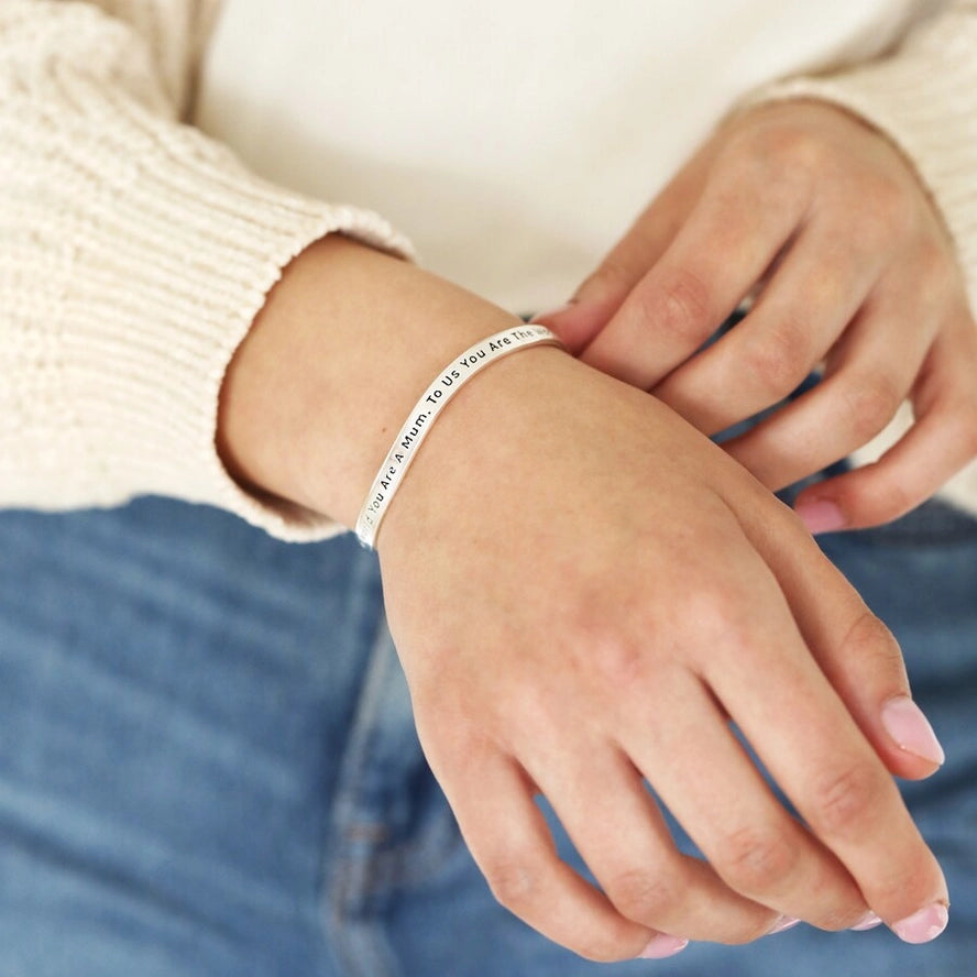 Lisa Angel - Adjustable Meaningful Bangle Mum - Silver