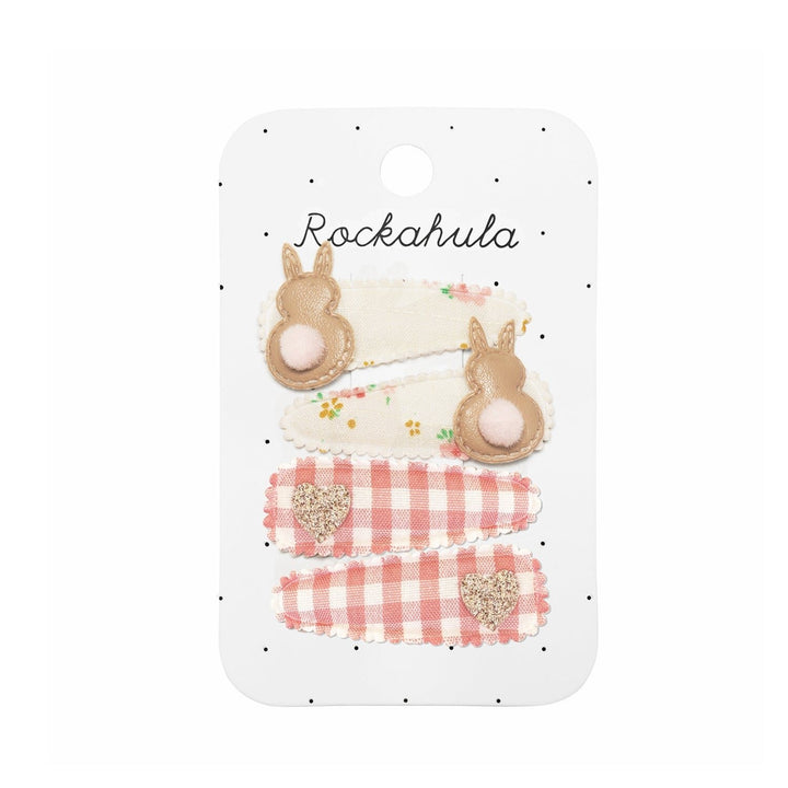 Rockahula - Fabric Clip Set - Tiny Blossom Bunny