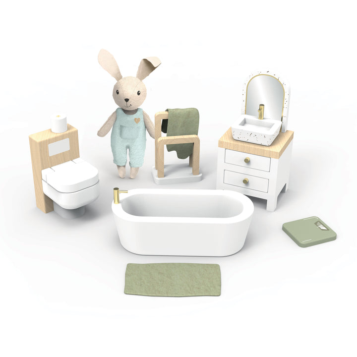 Speedy Monkey - Doll House Bathroom Set & 1 Character