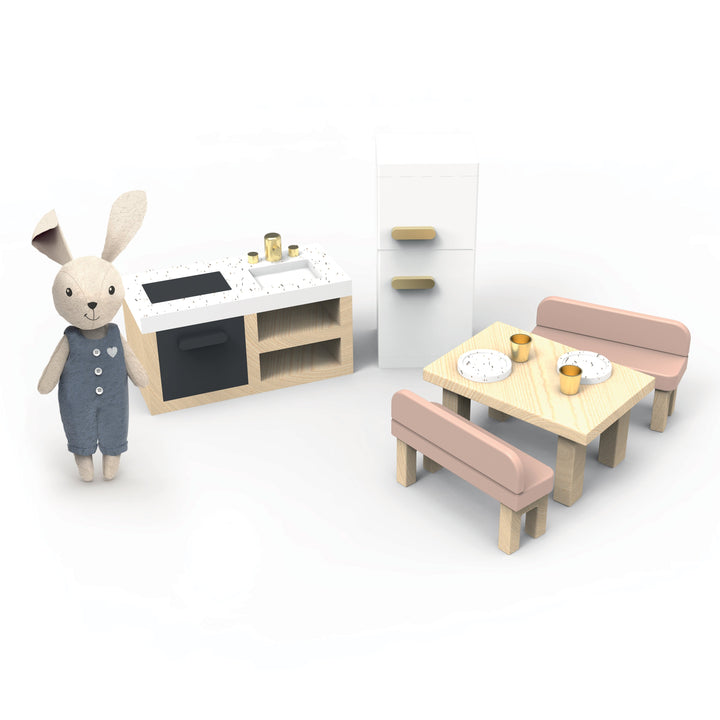 Speedy Monkey - Doll House Kitchen Set & 1 Character