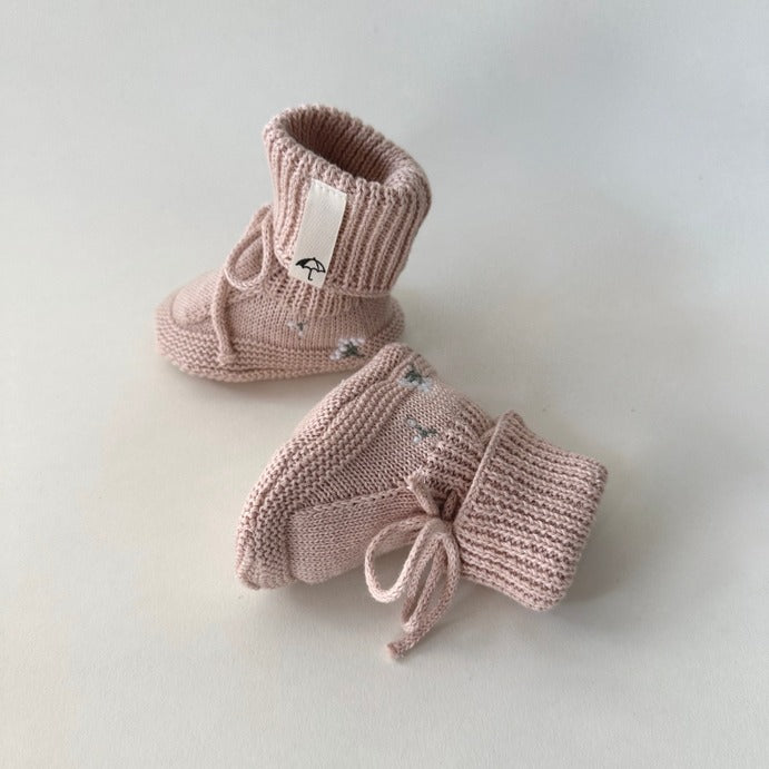 Saga Copenhagen- Baby Booties - Mellow Rose - Mabel & Fox