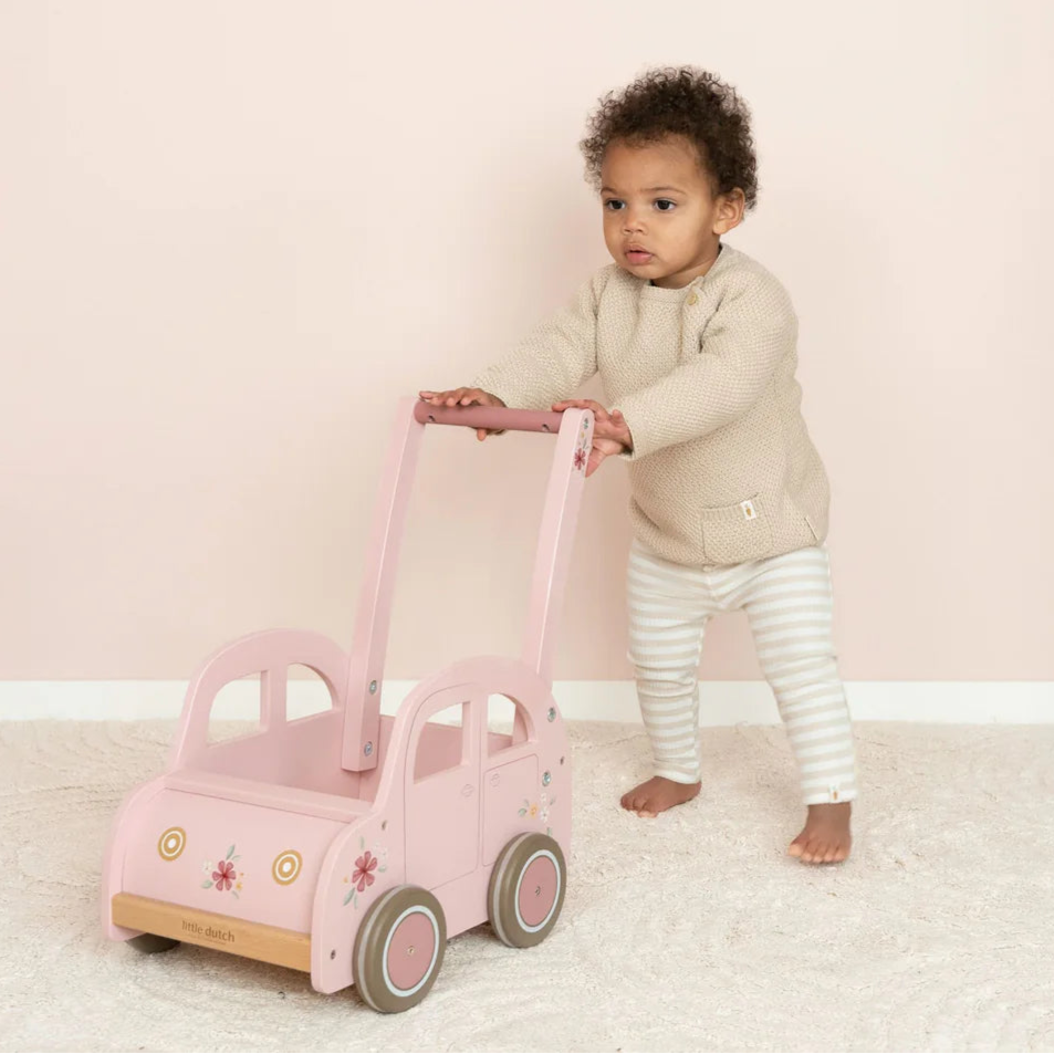 Little Dutch - Baby Walker Wagon - Pink - Mabel & Fox