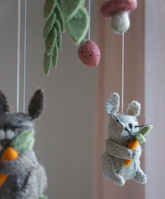 Gamcha - Baby Cot Mobile - Rabbit & Leaves