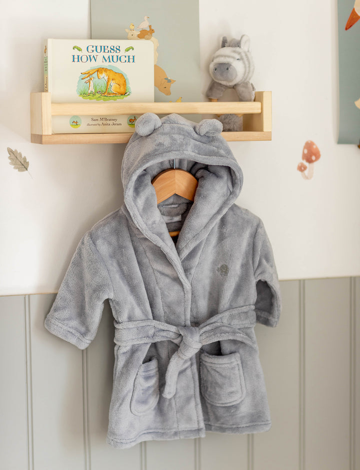 MABEL & FOX - BABY HOODED DRESSING GOWN - GREY