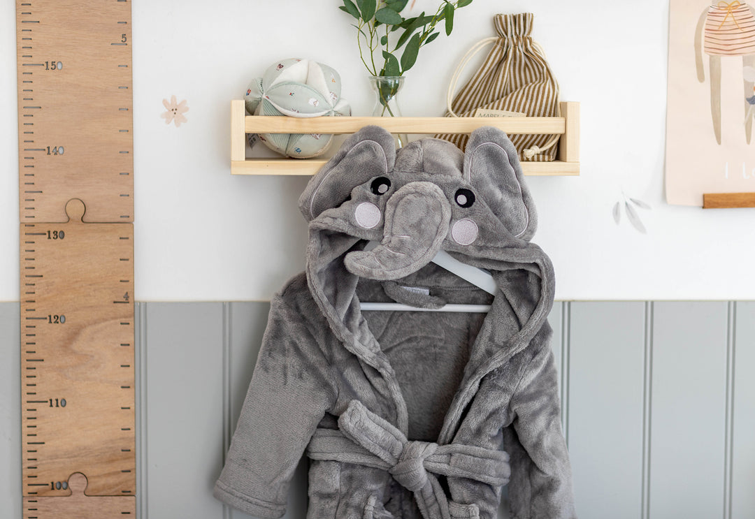 MABEL & FOX - BABY DRESSING GOWN - ELEPHANT