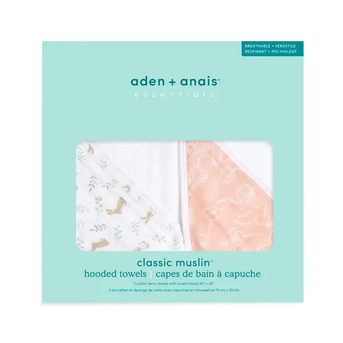 Aden + Anais - Hooded Towel - Blushing Bunnies