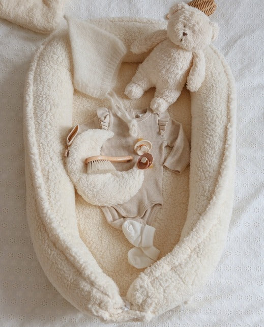 Babyly - Teddy Baby Nest - Cream - Mabel & Fox